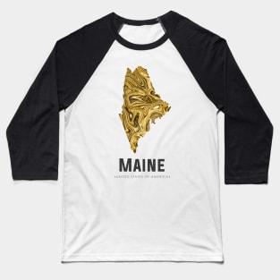 Maine state map abstract gold Baseball T-Shirt